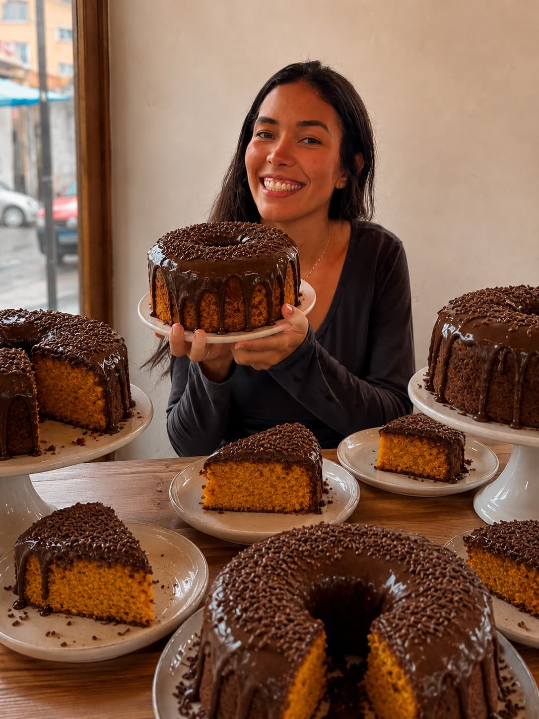 Bolo de cenoura com chocolate semanal pra noiva